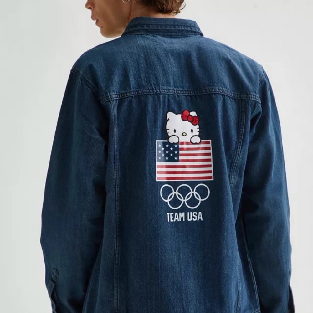 🚨 RARE! HOST PICK 😁🥳🥳🥳👍💕Hello Kitty Team USA Denim Jacket - Dark Blue